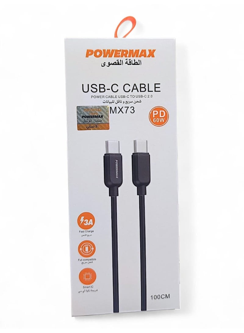 PowerMax 100cm USB-C charging cable: The ideal solution for data transfer and fast charging, supporting PD 60W - Image 1